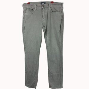 PAIGE Federal Jeans Mens 36x31 Gray Green Slim Straight Stretch Denim